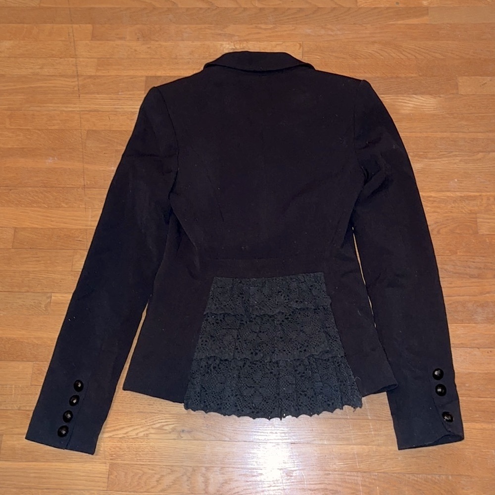 Betsey Johnson Black Jacket with Lace Back